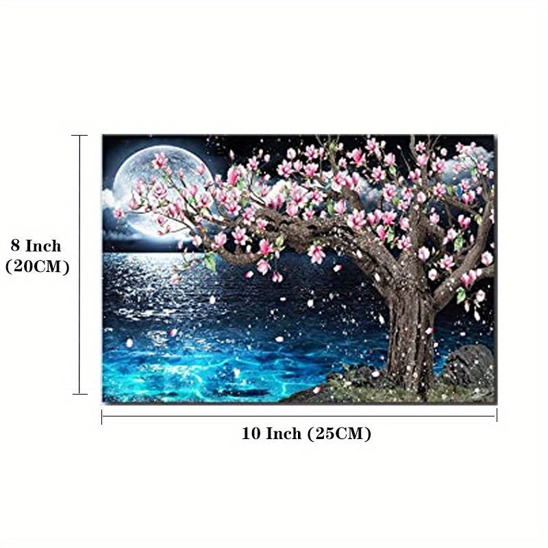 Pink Magnolia Tree Wall Art Moon Canvas 8-96cm