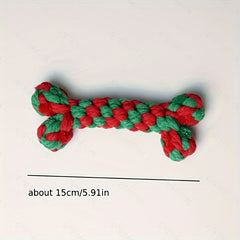 Christmas Dog Chew Toys - 6PCS Bite Resistant Rope Molar Toy
