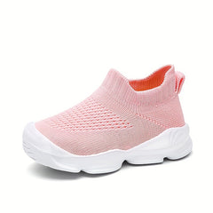Girls Lightweight Breathable Woven Sneakers Anti Slip Low Top Slip On Shoes