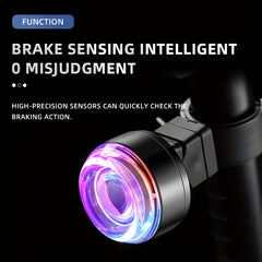Bright Bike Turn Signal Brake Tail Light IPX6 Waterproof Remote Control USB Rech