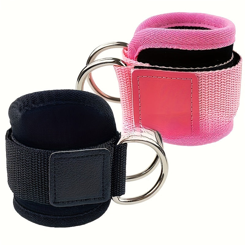 2pcs Adjustable D Ring Ankle Straps for Fitness Training