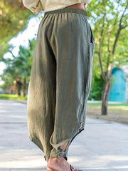 Solid Harem Pants High Waist Casual Pants