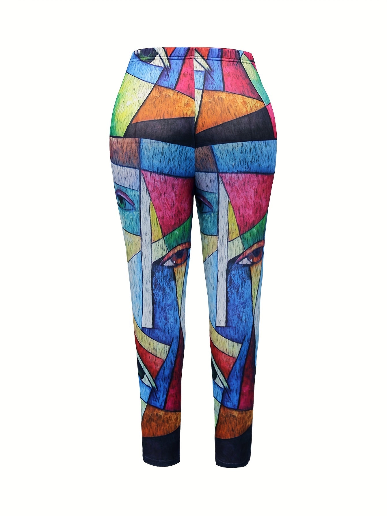 Abstract Print Slimming Leggings