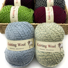 5pcs AB Dyed Wool Thread Australian Wool 80 Anti-pilling Fiber 20