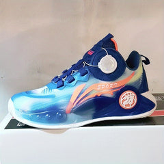 Boys High Top Basketball Shoes with Rotating Buckle