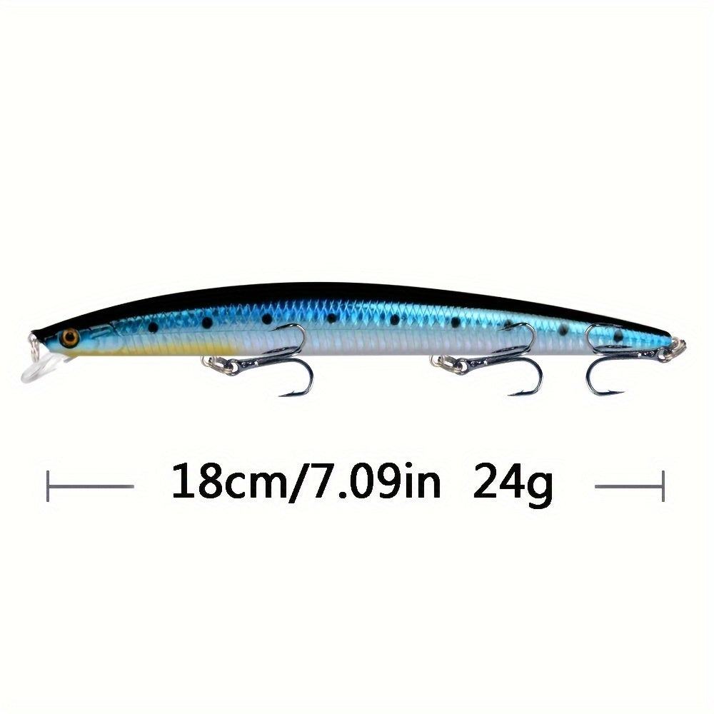5pcs 24g Minnow Fishing Bait Hard Lure 3D Eyes Strong Hooks Sea Fishing