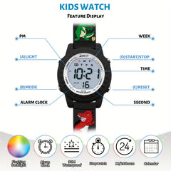 Digital Screen Silicone Watchband Electronic Watch & Clap Ring Set