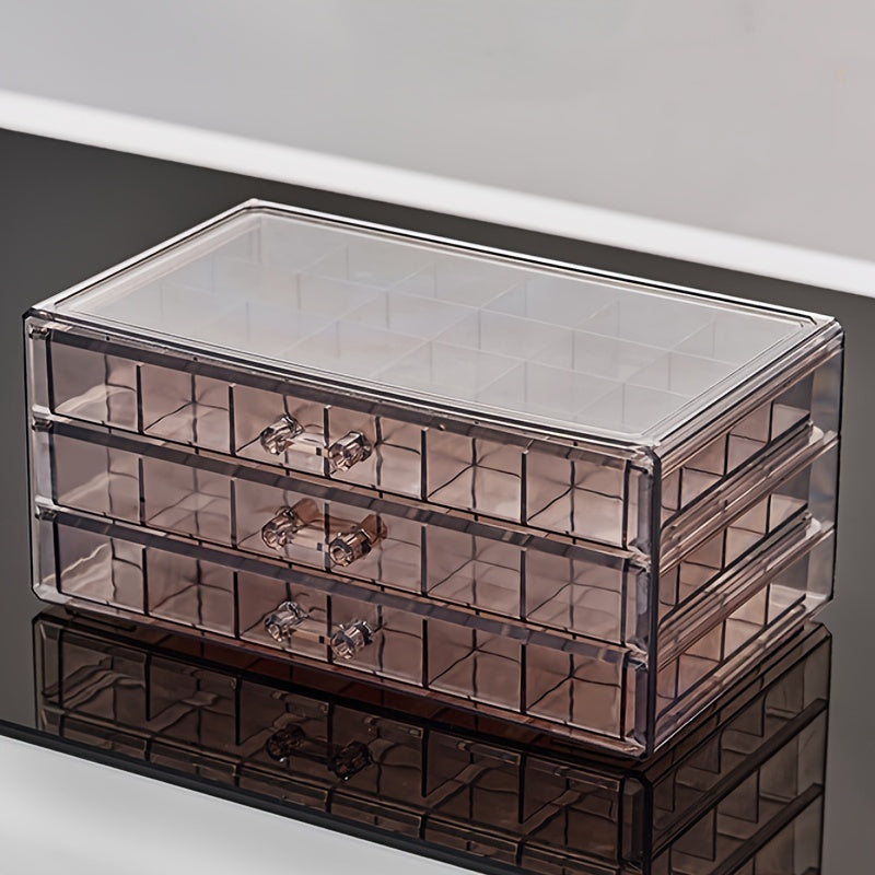 Large Capacity Transparent Jewelry Storage Box Drawer Style
