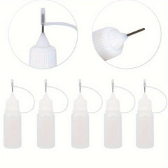 5pcs Needle Tip Glue Applicator Bottle Set 10ml 20ml 30ml