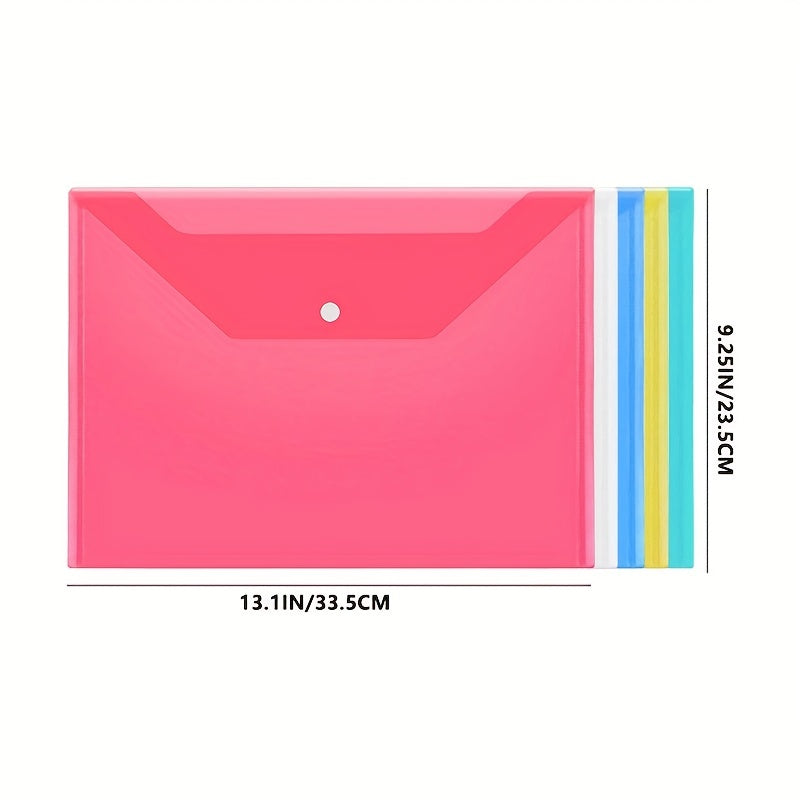 30pcs Large Capacity Student Folder Waterproof Button Transpa
