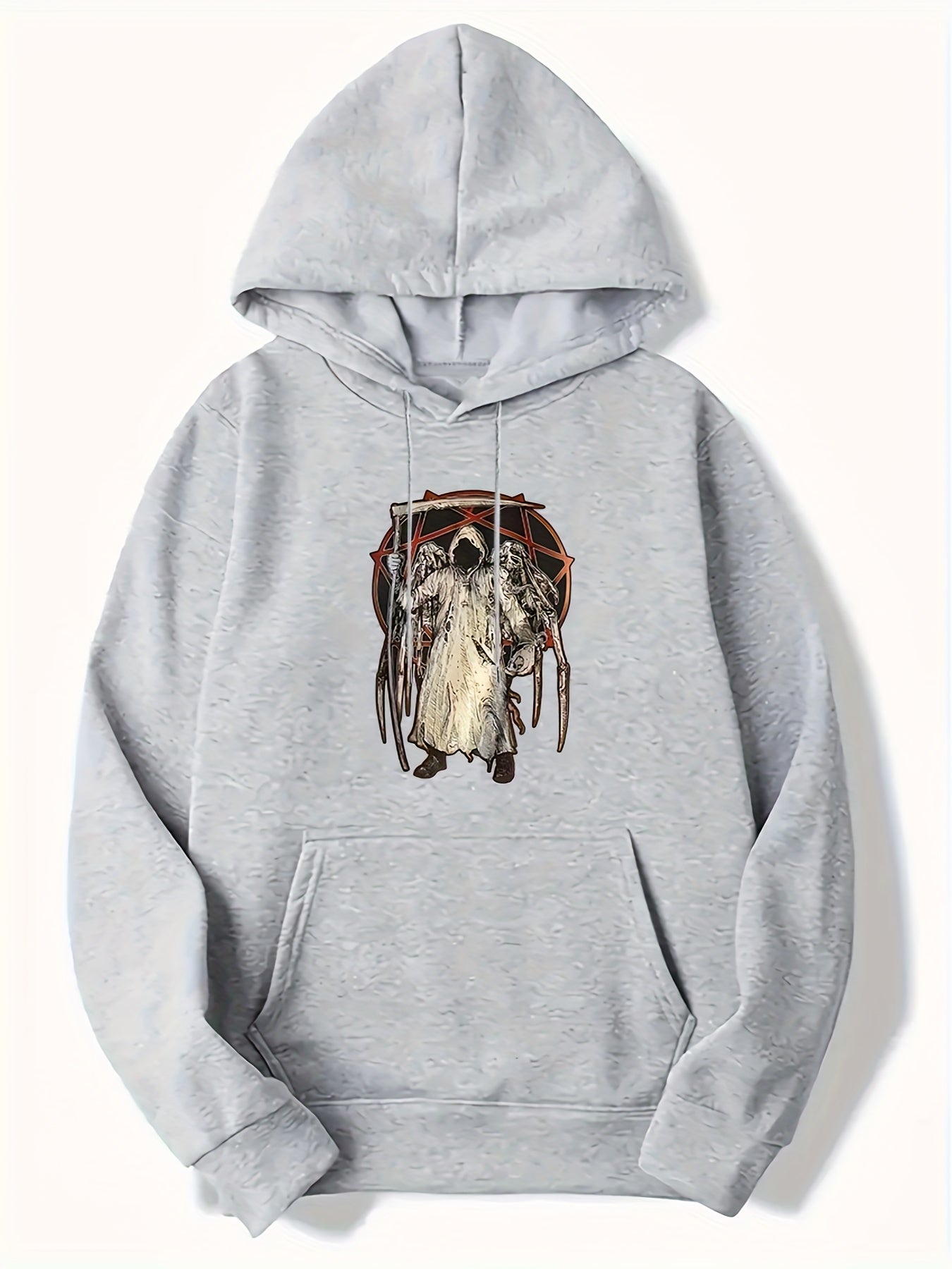 Angel Of Death Print Hoodie For Men Halloween Hooded Long Sleeve Top