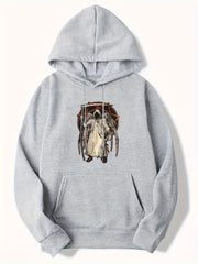 Angel Of Death Print Hoodie For Men Halloween Hooded Long Sleeve Top