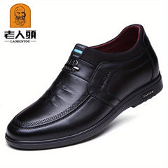Men's Pointed Toe Oxford Shoes With Inner Height Insole Dress Shoes