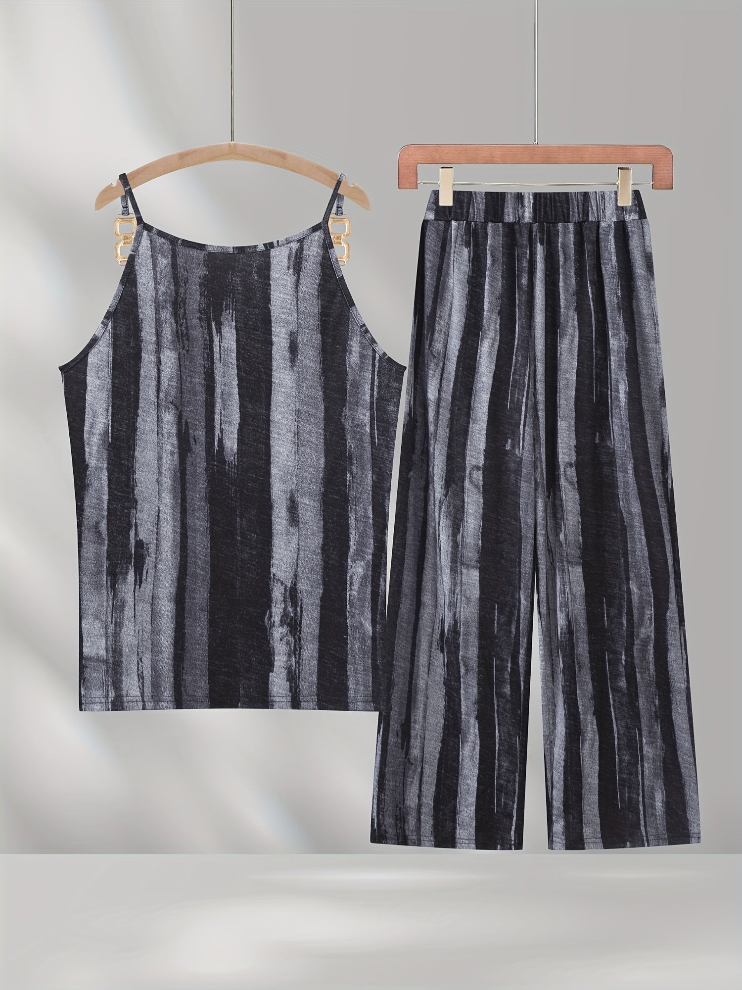 Tie Dye Stripe Print Cami Top & Pants Set