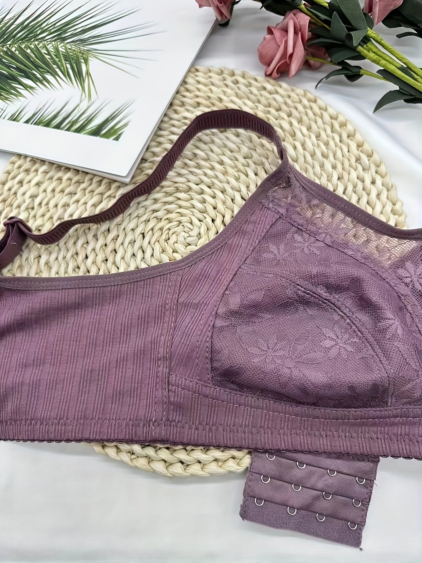 Wireless Lace Bra Full Coverage Comfortable Breathable Women's Lingerie