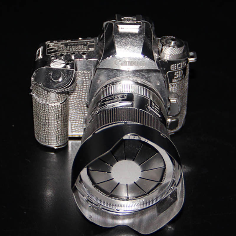 Metallic 3D Puzzle Kit Full Metal Stainless Steel DSLR Camera Model