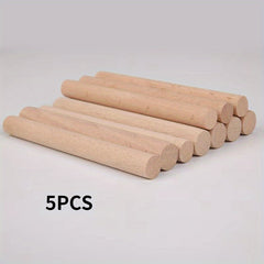 5pcs 1.0cm Solid Wood Round Stick Beech Wood 3.94in Tapestry Wooden Stick