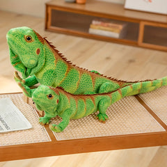 Realistic Plush Lizard Stuffed Animal Soft Toy Dark Green & Emerald