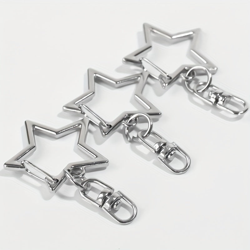 Pentagram Metal Keychain Pendant DIY Accessories Alloy Buckle