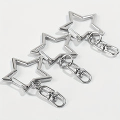 Pentagram Metal Keychain Pendant DIY Accessories Alloy Buckle