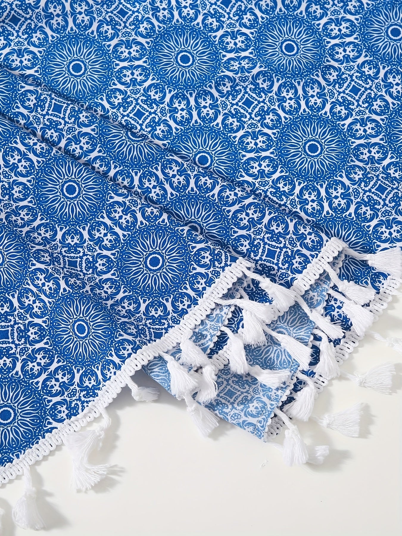 Ethnic Style Tassel Trim Cover Up Wrap Skirt Beach Towel
