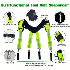 Tool Belt Suspenders for Carpenter with Phone Holder Pencil