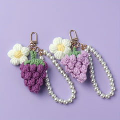 Creative Fruit Key Chain for Girls Hand Woven Accessory for Backpack Purse Car