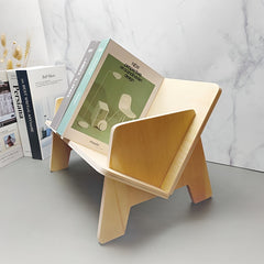 Tilted Wood Bookcase Desktop Storage for Home Office & Living Room