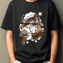 Men's Cartoon Print T-shirt Active Casual Crew Neck Tee