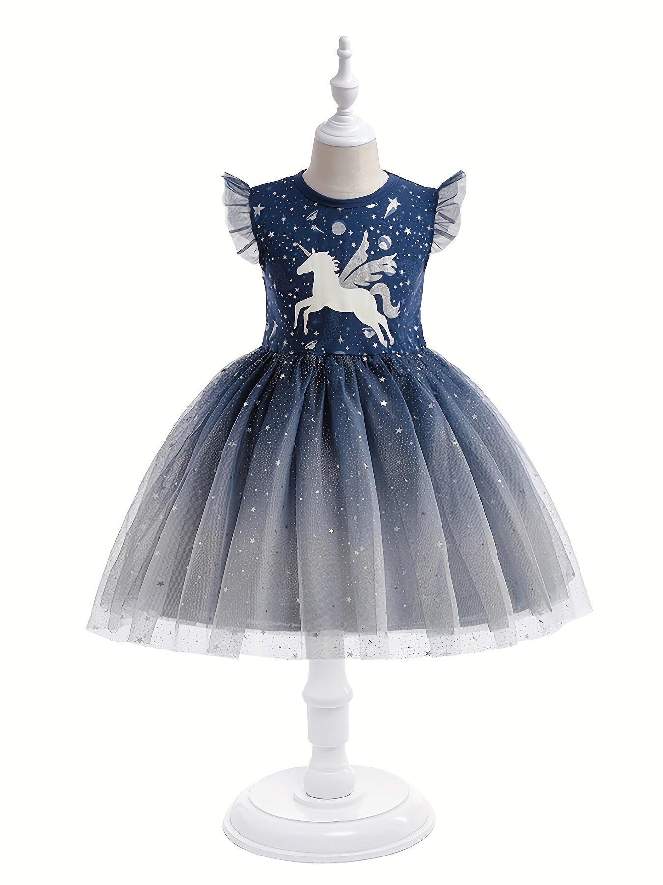 Sequin Moon And Stars Tutu Princess Dress With Bow