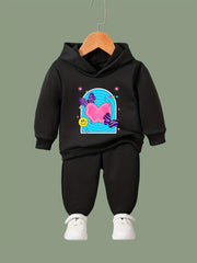 Butterfly Happy Face Long Sleeve Hooded Sweatshirt Girls