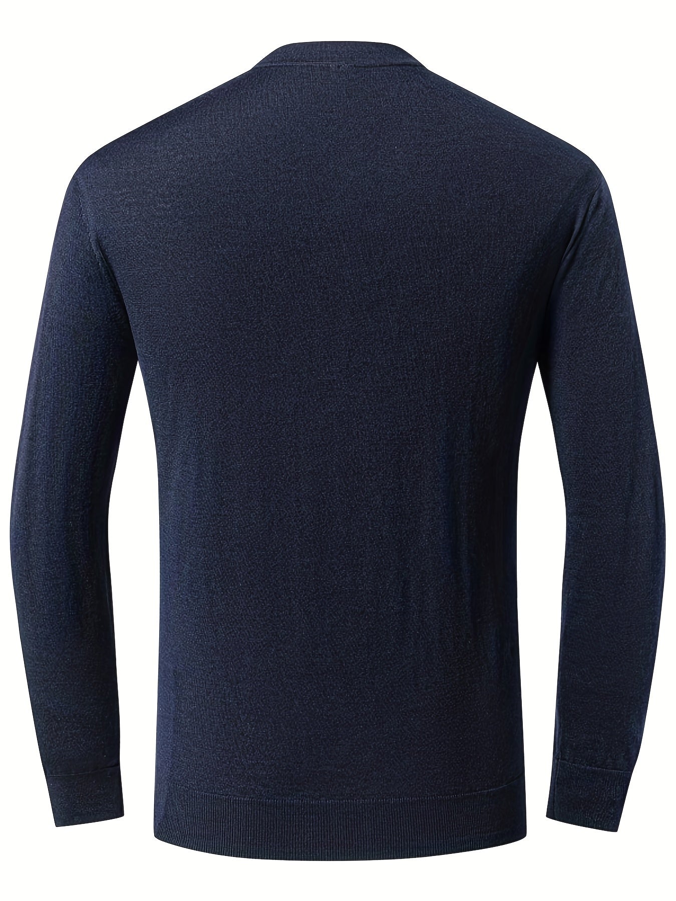 Casual Knitted Wool Sweater Men's Round Neck Pullover for Fall Winter