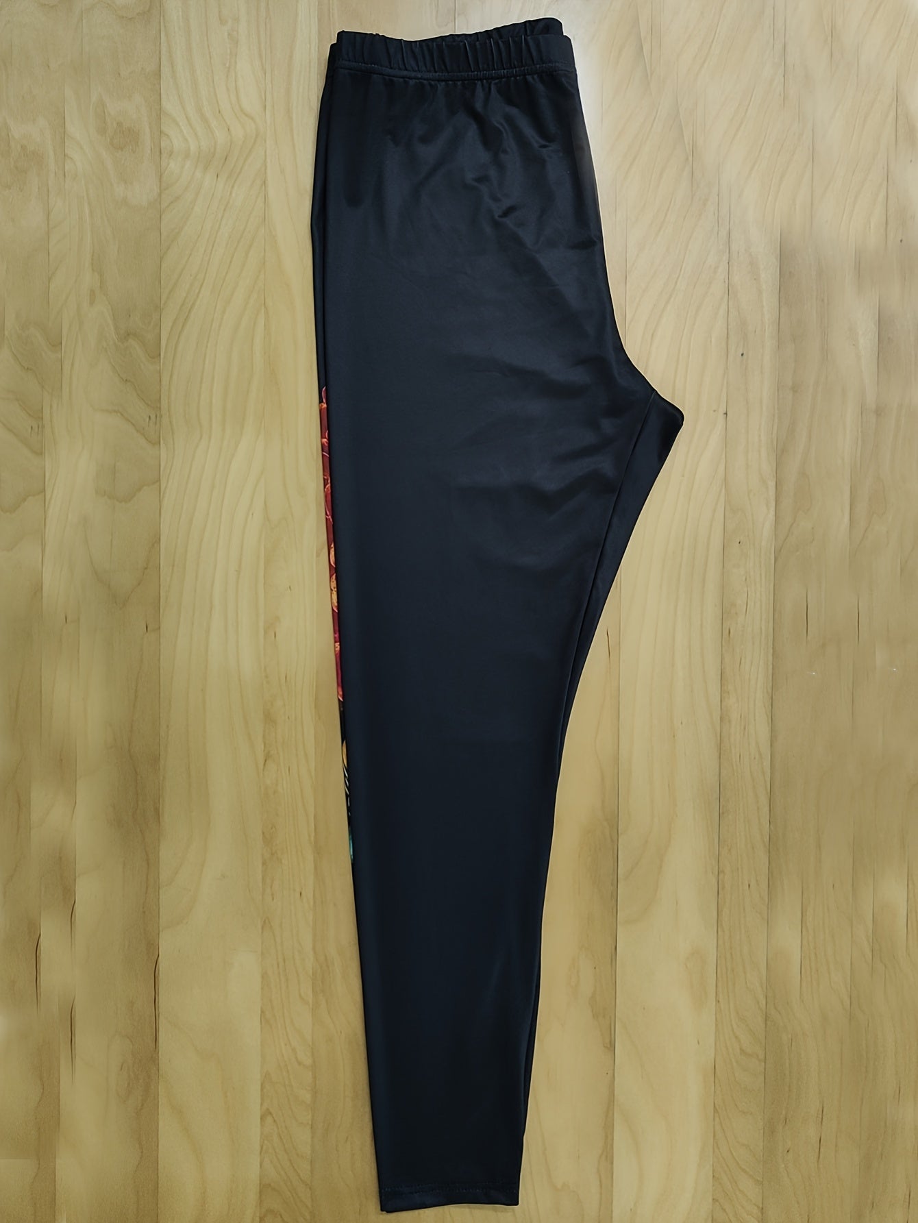 Plus Size Halloween Casual Leggings Women's Plus Figure Print High Stretch Skinn