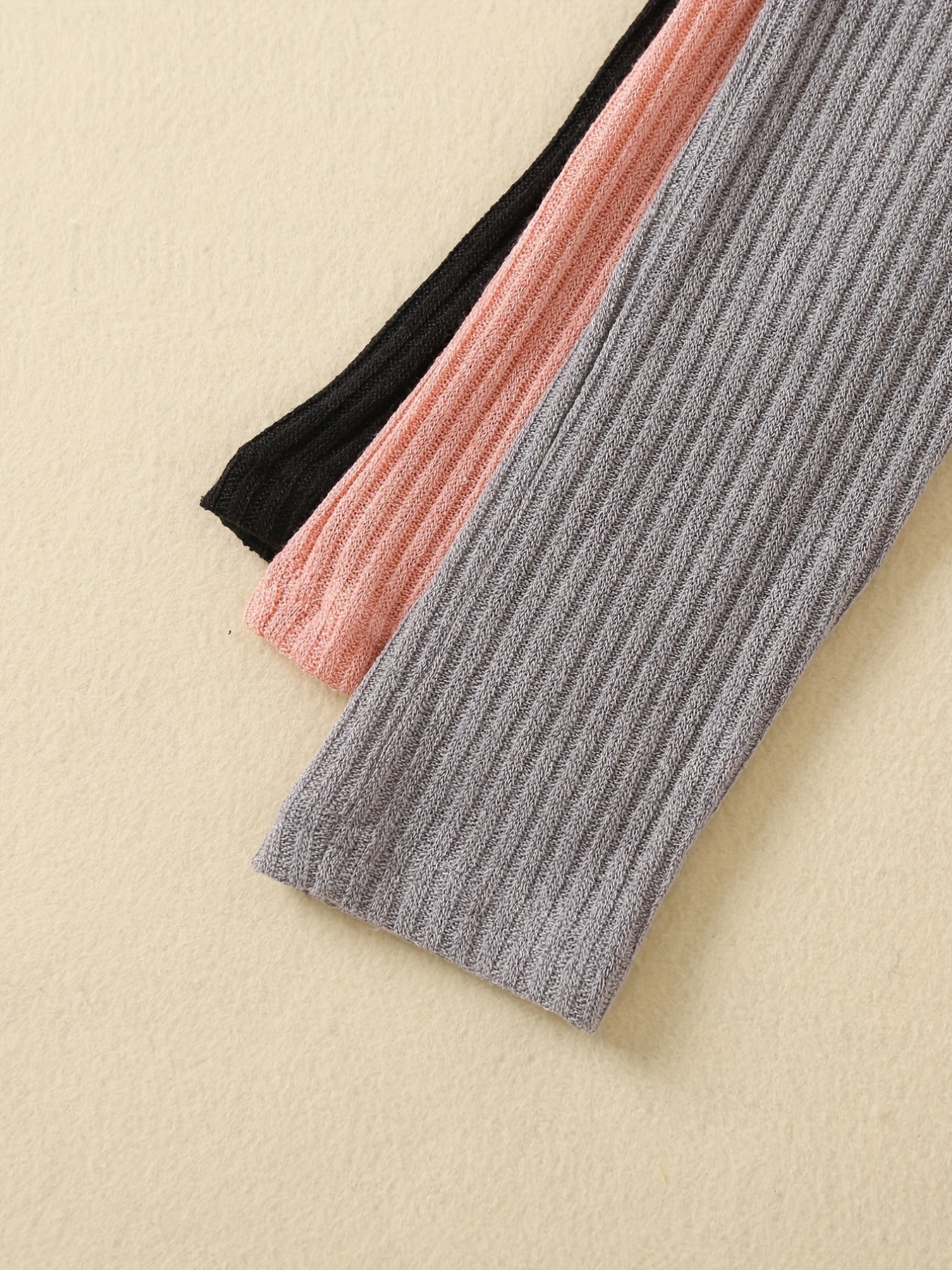 3-Pack Toddler Girl's High Waist Ribbed Knit Leggings
