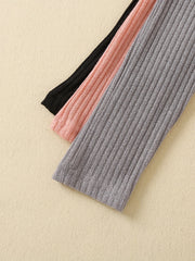 3-Pack Toddler Girl's High Waist Ribbed Knit Leggings