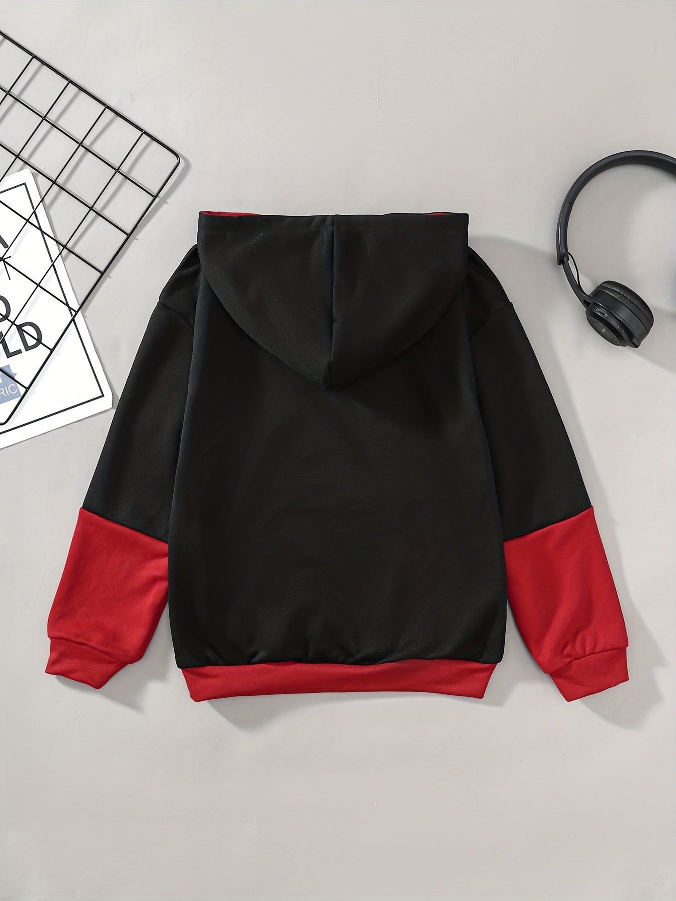 Kids Letter Print Hoodie with Pocket Casual Sports Pullover
