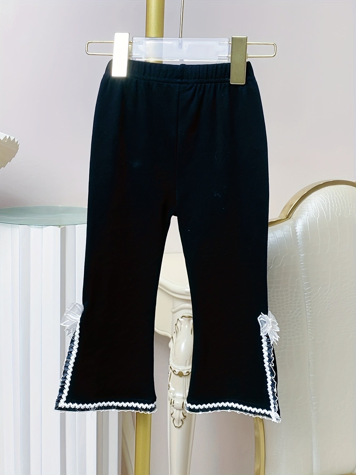 Girls' Split Edge Bell Bottom Pants for Spring and Autumn