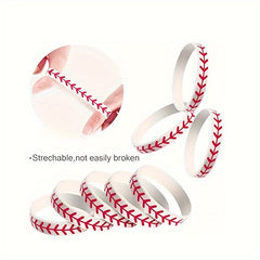4pcs Softball Silicone Bracelet Durable Sporty Wristband for Fans & Players