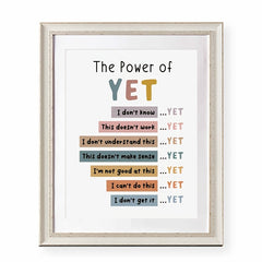 The Power Of Yet Print Therapy Office Decor Poster