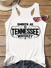 Casual Letter Print Tank Top For Women Girls Summer Crew Neck Tank Top
