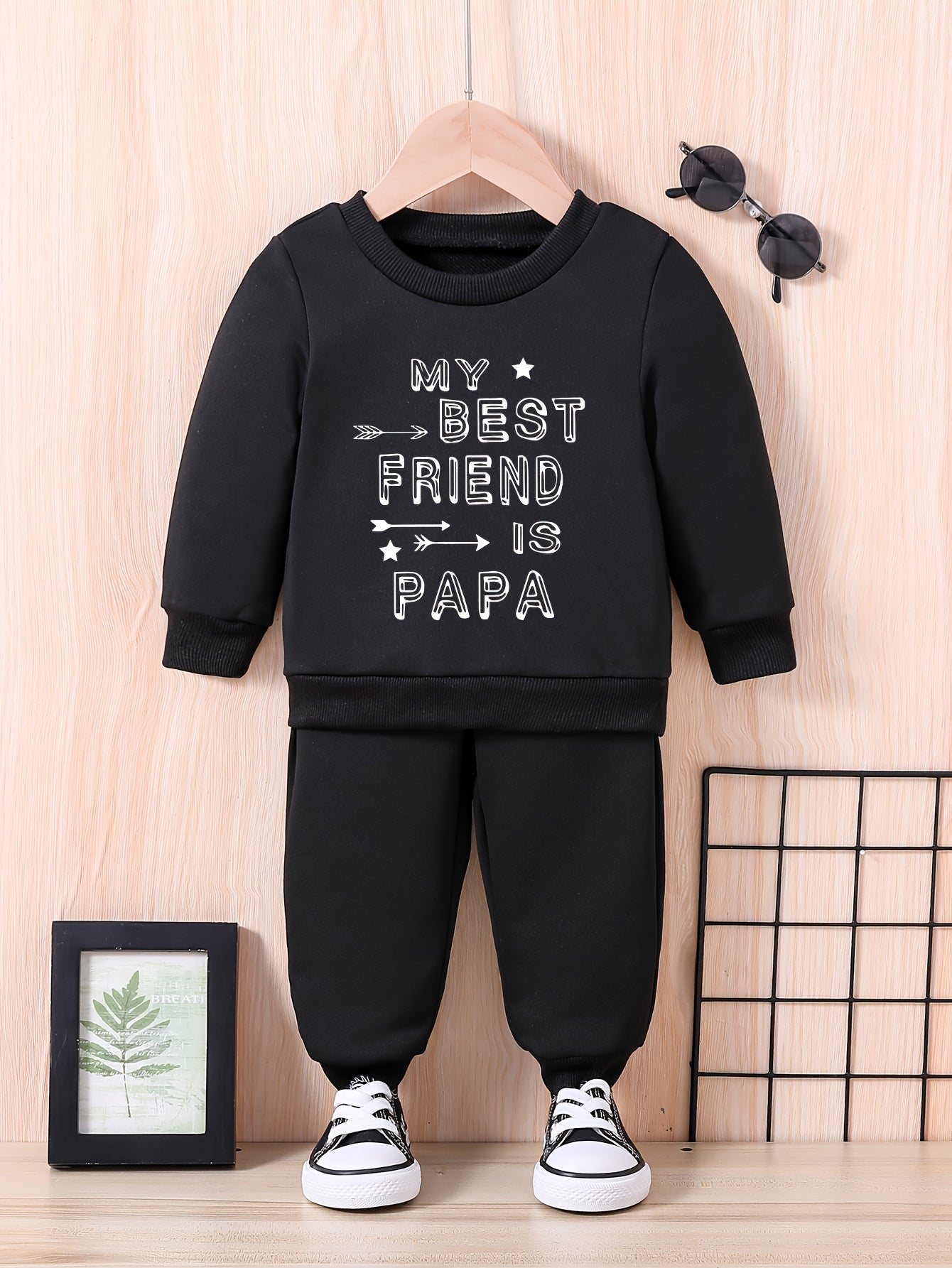 Baby Letter Print Casual Outfit Set MY IS PAPA