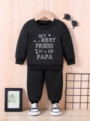 Baby Letter Print Casual Outfit Set MY IS PAPA