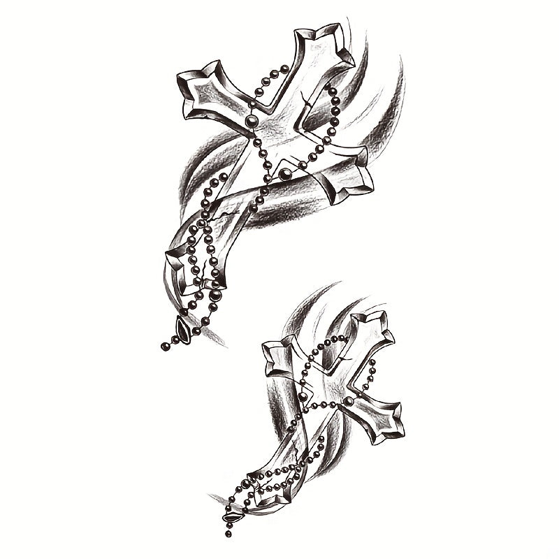 Peace Cross Waterproof Temporary Tattoo Stickers for Men Women