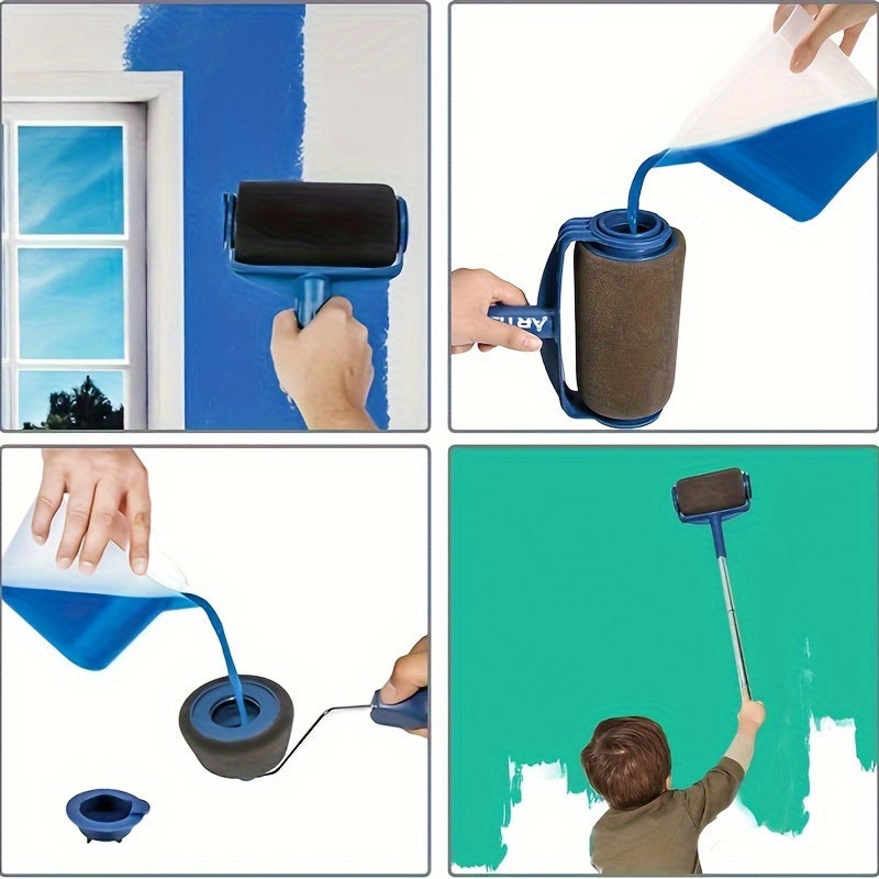 6pcs Multifunctional Paint Roller Corner Brush Handle Tools
