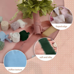 Chiffon Ribbon Fringe Silk Ribbon 3.99cm x 4.57m