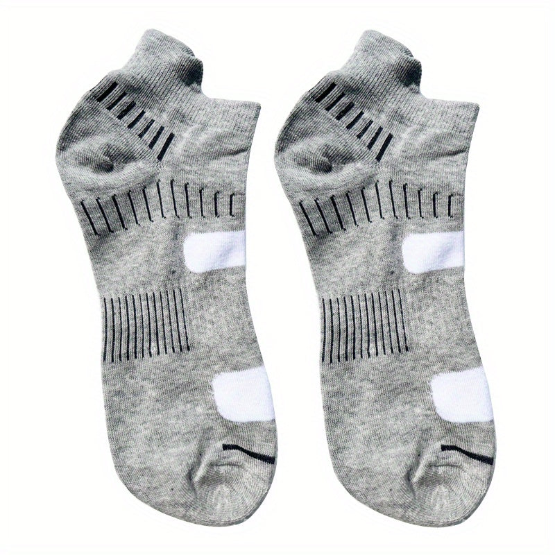 Breathable Striped Cotton Ankle Socks for Men and Women