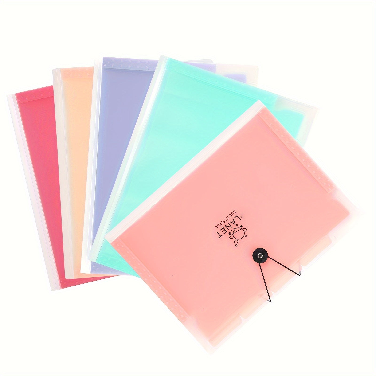 5-Pocket Expanding File Folders A4 Letter Document Candy Color Tabs