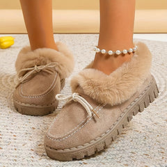 Women's Plush Lined Snow Boots Slip On Ankle Boots