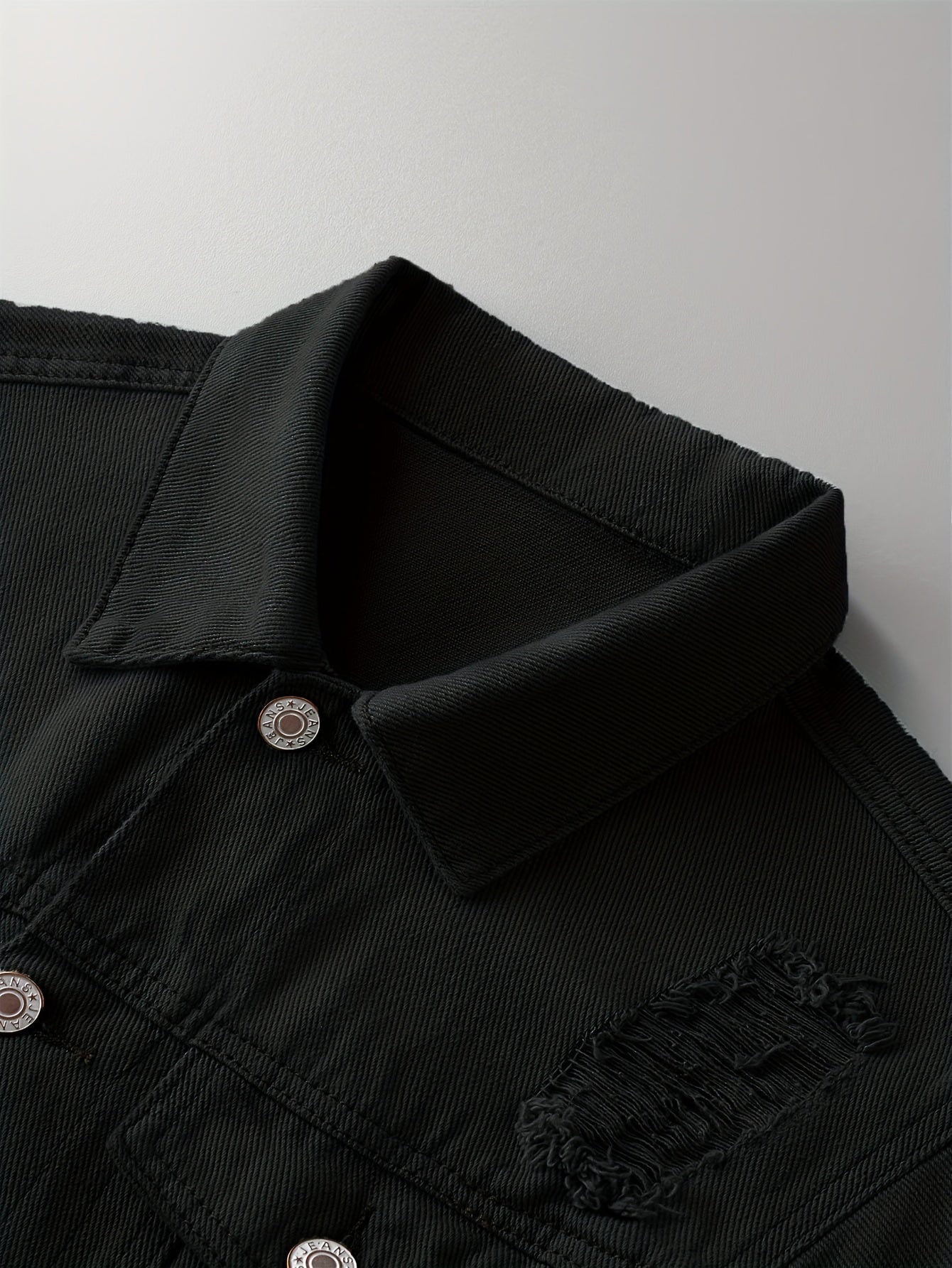 Men's Ripped Lapel Casual Denim Jacket