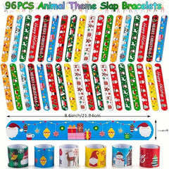 96pcs Christmas Snap Bracelets Party Favors Friendship Bracelets Supplies